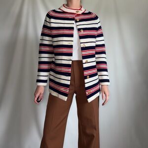 Vintage 60s/1960s striped cardigan sweater